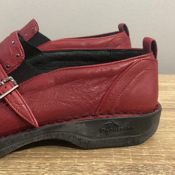 Dromedaris Womens Size 38 Red Leather Portugal Comfort Shoes Slip On Loafers - Picture 6 of 16